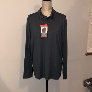 G.H Bass Performance Polo Long sleeve shirt Quick Dry, Green UPF-50 size medium